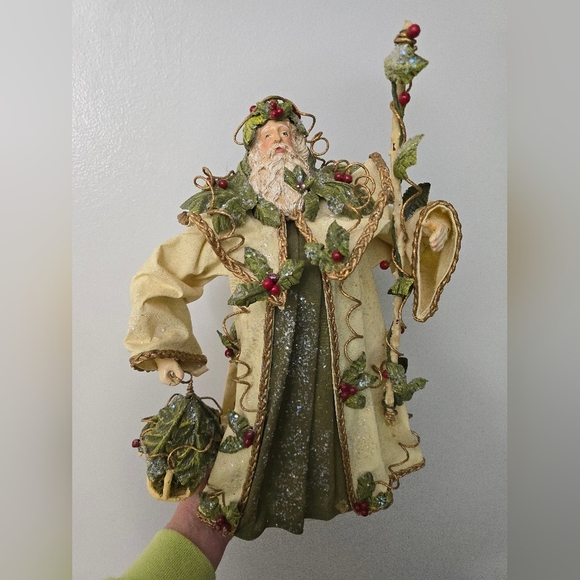 Silvestri Santa Holly Paper Mache Tree Table Topper Christmas Figure *read* - Picture 1 of 16
